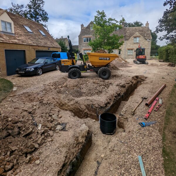 Foul drainage repairs near Malmesbury